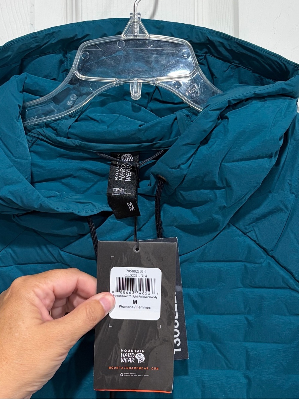 Mountain Hardwear Women's Medium Stretchdown Light Pullover Hoody Teal NWT - Picture 4 of 9